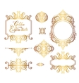 floral golden eastern decor frame elements vector image