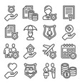 accident insurance icons set on white background vector image vector image