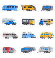 camping vehicles icon set vector image vector image