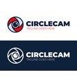 circle camera eye logo design template cctv video vector image