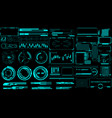 hud virtual futuristic elements set green object vector image