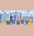 money in banking institutions word concept banner vector image