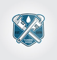 vintage plumbing service badge banner or logo vector image