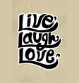 live love laugh typography sticker vector image vector image