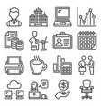 office and business icons set on white background vector image vector image