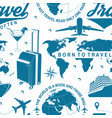 travel seamless pattern or background with design vector image vector image