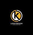 creative letter k logo with circle element vector image vector image