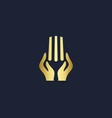 hand care award gold logo vector image vector image