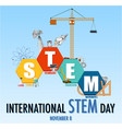 international stem day on november 8th banner vector image
