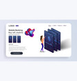 mobile app infographic template with modern design vector image vector image