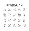 set line icons sparkling and twinkling vector image