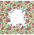 colorful flowers and leaves frame seamless pattern vector image