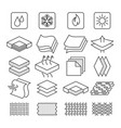 cotton textile icons vector image vector image