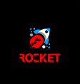 flat rocket logo flying rocket icon with a flame vector image