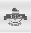 ice cream vintage retro label badge or logo vector image