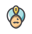 indian men head headwear icon cartoon vector image