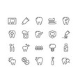 line dentist icons vector image