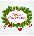 merry christmas background with glossy balls vector image