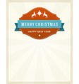 merry christmas card label and ribbon vector image vector image