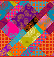 patchwork textile pattern seamless quilting vector image vector image