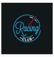 racing club logo round linear speed vector image vector image