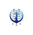 anchor globe logo design template vector image