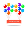 colorful balloons flat style card template vector image vector image