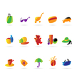 colorful ladies shopping icons vector image