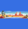 desert landscape with water in oasis vector image