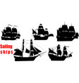 sailing ships set vector image vector image