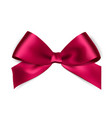 shiny red satin ribbon on white background vector image vector image
