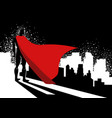 superhero standing on edge high building vector image
