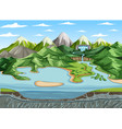 nature scene landscape with underwater of lake vector image