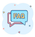 faq speech bubble icon in comic style question vector image
