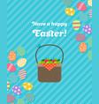 happy easter blue greeting card vector image vector image