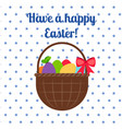 happy easter white greeting card vector image vector image