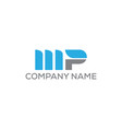 initial letter mp logo or icon design image vector image