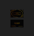 luxury black business card with geometric lines vector image vector image