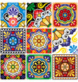 mexican talavera tile seamless pattern vector image