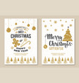set merry christmas and 2020 happy new year vector image vector image