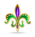 golden purple and green fleur-de-lis vector image