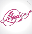 merci hand lettering vector image vector image