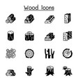 wood icon set graphic design vector image