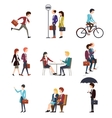 business people in urban outdoor activity vector image