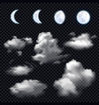 moon and clouds on transparent background vector image