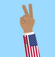 victory finger gesture with flag usa vector image