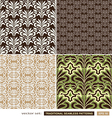vintage ornamental backgrounds set - brown green vector image
