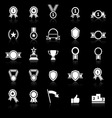 award icons with reflect on black background vector image vector image