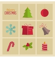 christmas icons vector image