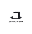 minimalist box and shadow logo icon vector image